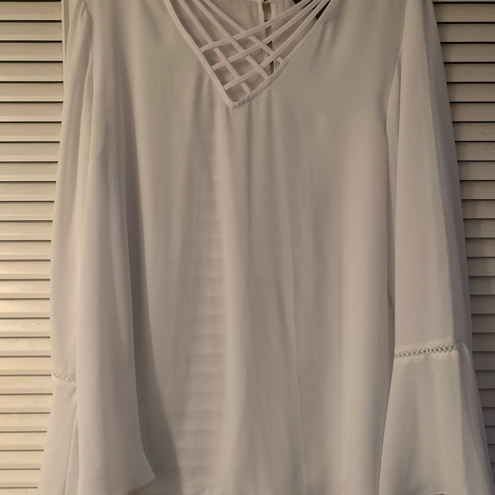 Sheer white ladies blouse